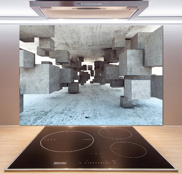 Platte für Küchenrückwand Würfel aus Beton