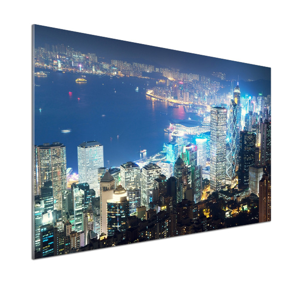 Platte für Küchenrückwand Hongkong bei Nacht