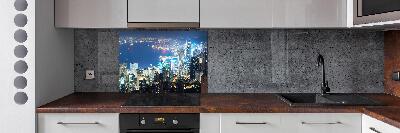 Platte für Küchenrückwand Hongkong bei Nacht