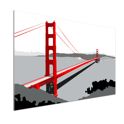 Glasrückwand für die küche San Francisco Brücke