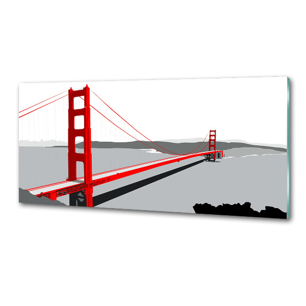 Glasrückwand für die küche San Francisco Brücke