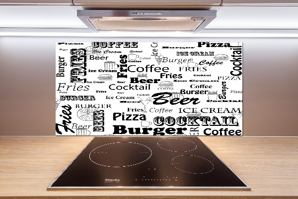 Glasrückwand für die küche Speisekarte