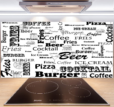 Glasrückwand für die küche Speisekarte