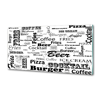 Glasrückwand für die küche Speisekarte