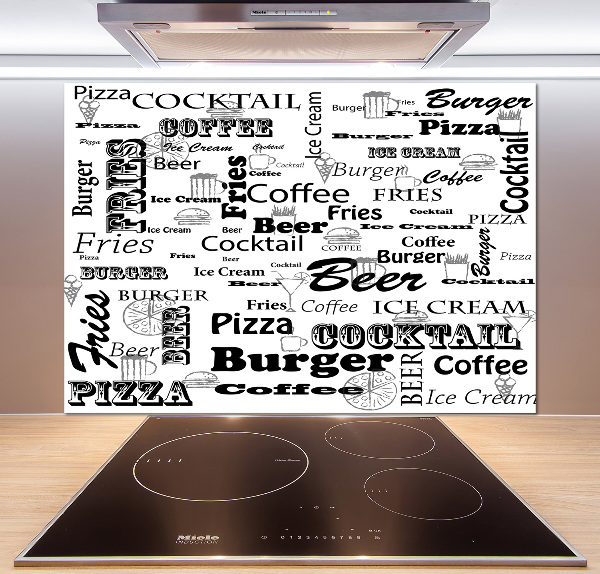 Glasrückwand für die küche Speisekarte