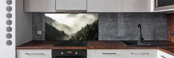 Platte für Küchenrückwand Nebel über dem Wald