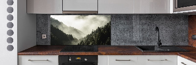 Platte für Küchenrückwand Nebel über dem Wald