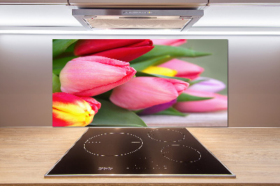 Küchen wandpaneel Bunte Tulpen