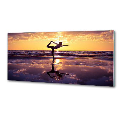 Küchen wandpaneel Yoga am Strand