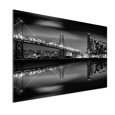 Glasrückwand für die küche San Francisco bei Nacht