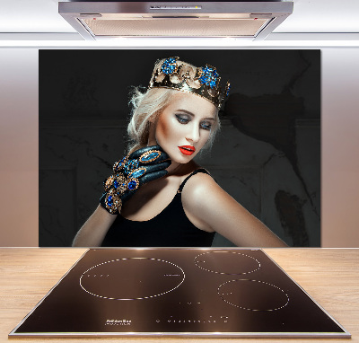 Glasrückwand für die küche Frau mit Krone