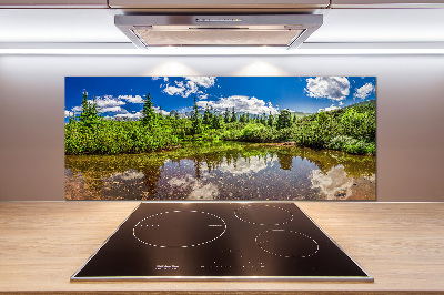 Glasrückwand für die küche See im Wald