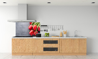 Küchen wandpaneel Rote Tulpen