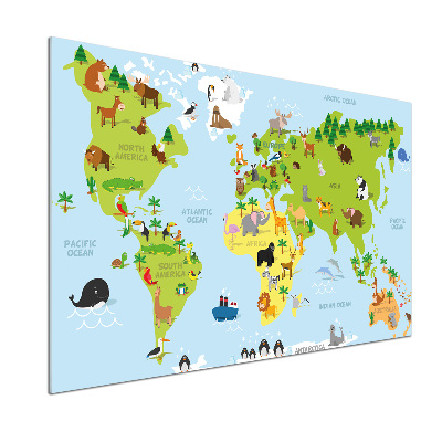 Platte für Küchenrückwand Tierkarte