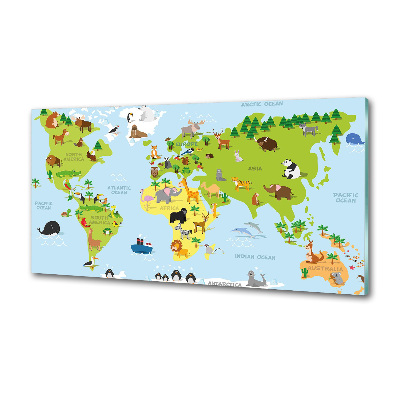 Platte für Küchenrückwand Tierkarte