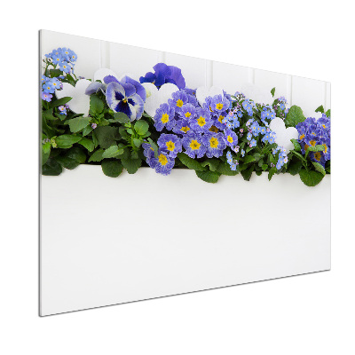 Platte für Küchenrückwand Blaue Blumen