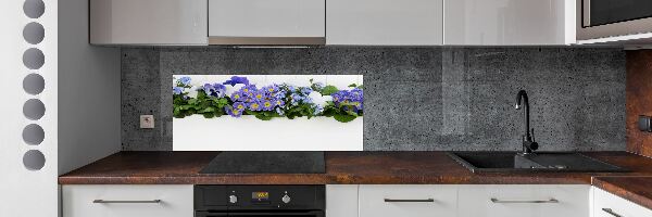 Platte für Küchenrückwand Blaue Blumen