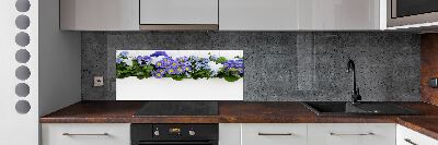 Platte für Küchenrückwand Blaue Blumen