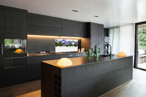 Platte für Küchenrückwand Blaue Blumen