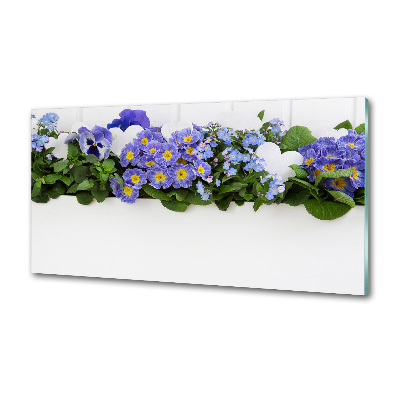 Platte für Küchenrückwand Blaue Blumen