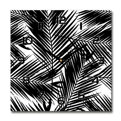 Wanduhr modern quadratisch Palmenblätter