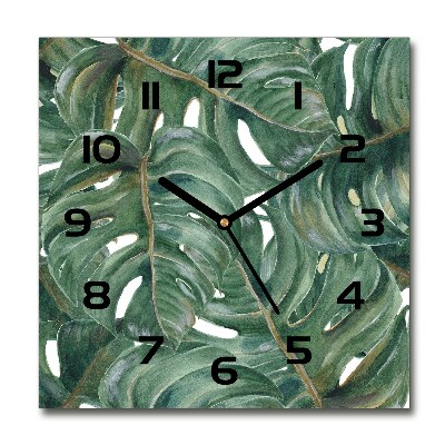 Wanduhr quadratisch Monstera