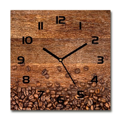 Wanduhr quadratisch Kaffeebohnen