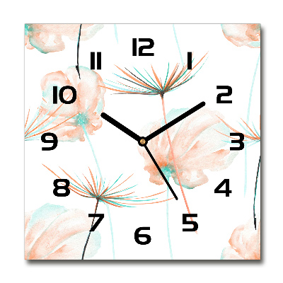 Wanduhr modern quadratisch Löwenzahn