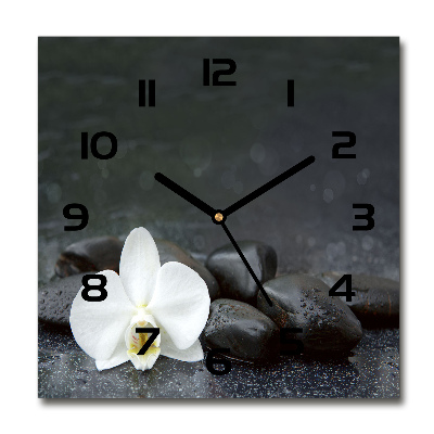 Wanduhr quadratisch Orchidee