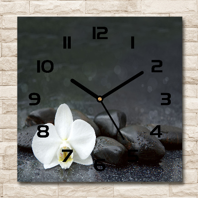 Wanduhr quadratisch Orchidee