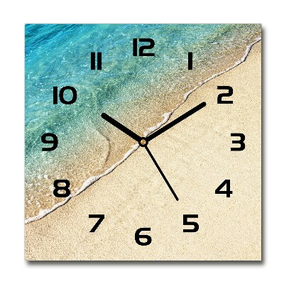 Wanduhr modern quadratisch Eine Welle am Strand