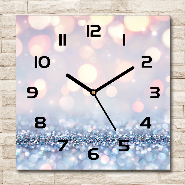 Wanduhr modern quadratisch Glänzender Hintergrund