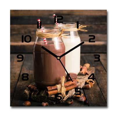 Wanduhr quadratisch Cocktails im Glas