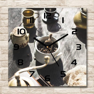 Wanduhr quadratisch Kaffeemühle