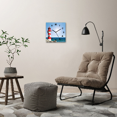 Wanduhr quadratisch Leuchtturm