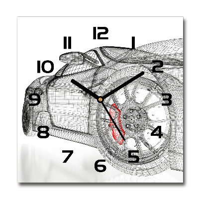 Wanduhr modern quadratisch Auto-Netz