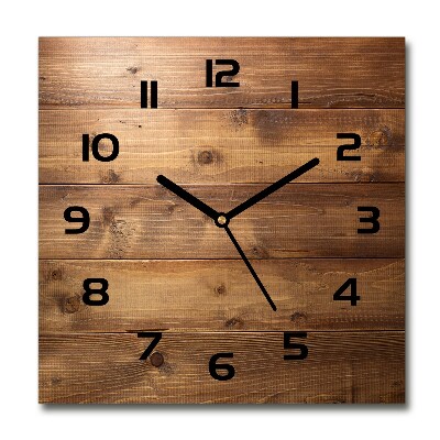 Wanduhr quadratisch Holzhintergrund