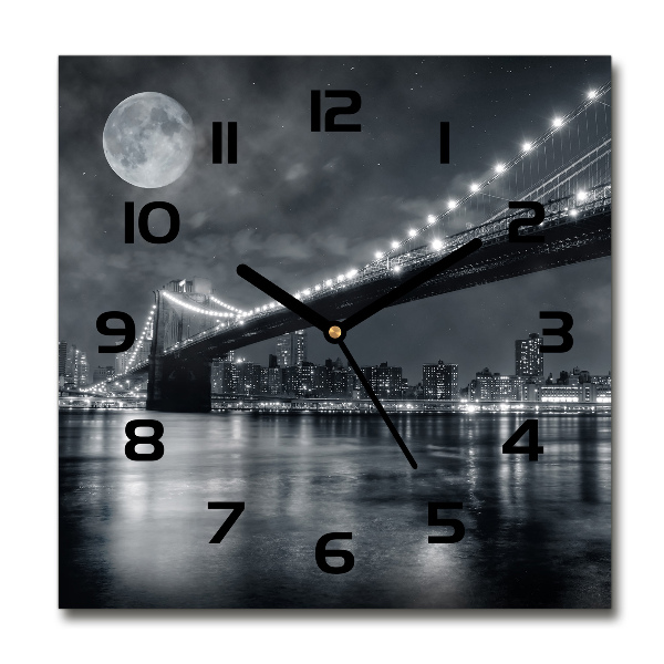 Wanduhr quadratisch Brooklyn Bridge