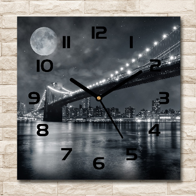 Wanduhr quadratisch Brooklyn Bridge