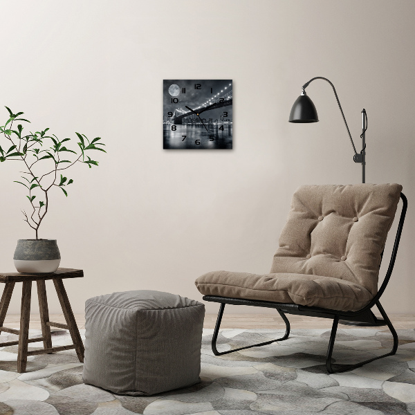 Wanduhr quadratisch Brooklyn Bridge