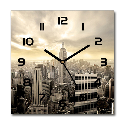 Wanduhr modern quadratisch Manhattan, New York