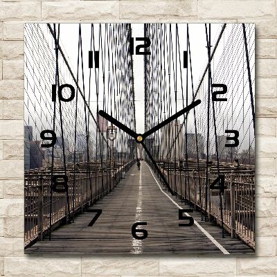Wanduhr quadratisch Brooklyn Bridge