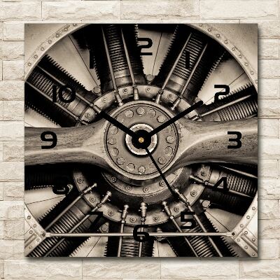 Wanduhr quadratisch Flugzeugmotor