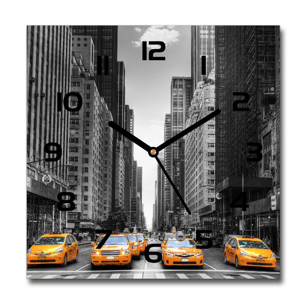 Wanduhr modern quadratisch New Yorker Taxis