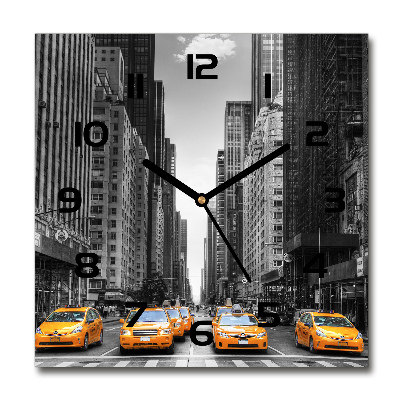 Wanduhr modern quadratisch New Yorker Taxis