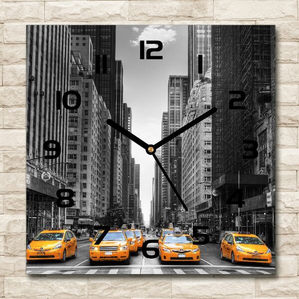 Wanduhr modern quadratisch New Yorker Taxis