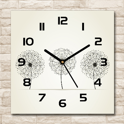 Wanduhr modern quadratisch Löwenzahn