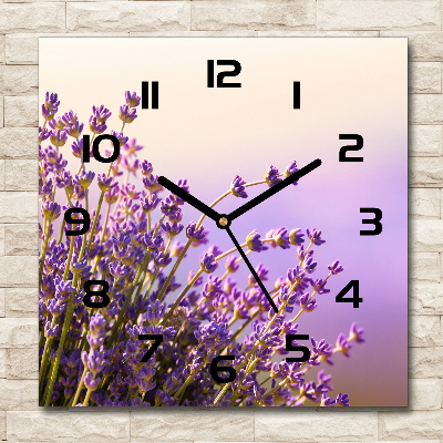 Wanduhr quadratisch Lavendel