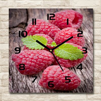 Wanduhr quadratisch Himbeeren