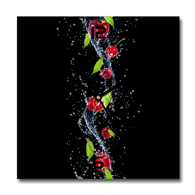 Wanduhr quadratisch Kirschen